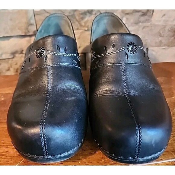 Dansko Nursing Shoe Women's Black Leather Clogs Size US 9/39 Lightly Worn - Picture 5 of 9